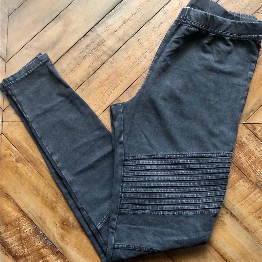 Stretch Cotton Moto Leggings